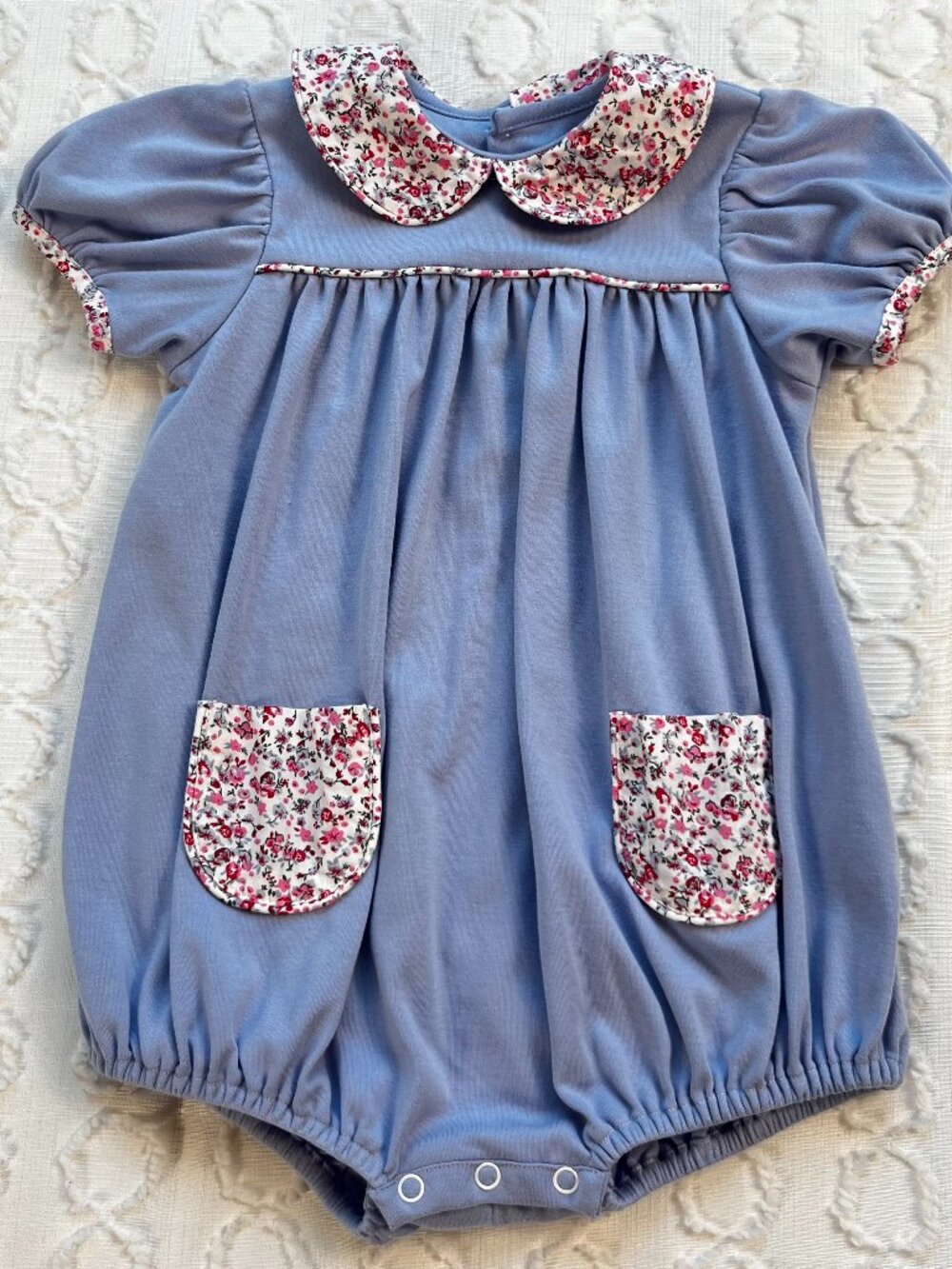 Remember Nguyen RN Baby Bubble Romper 2T Floral Print Peter Pan Collar